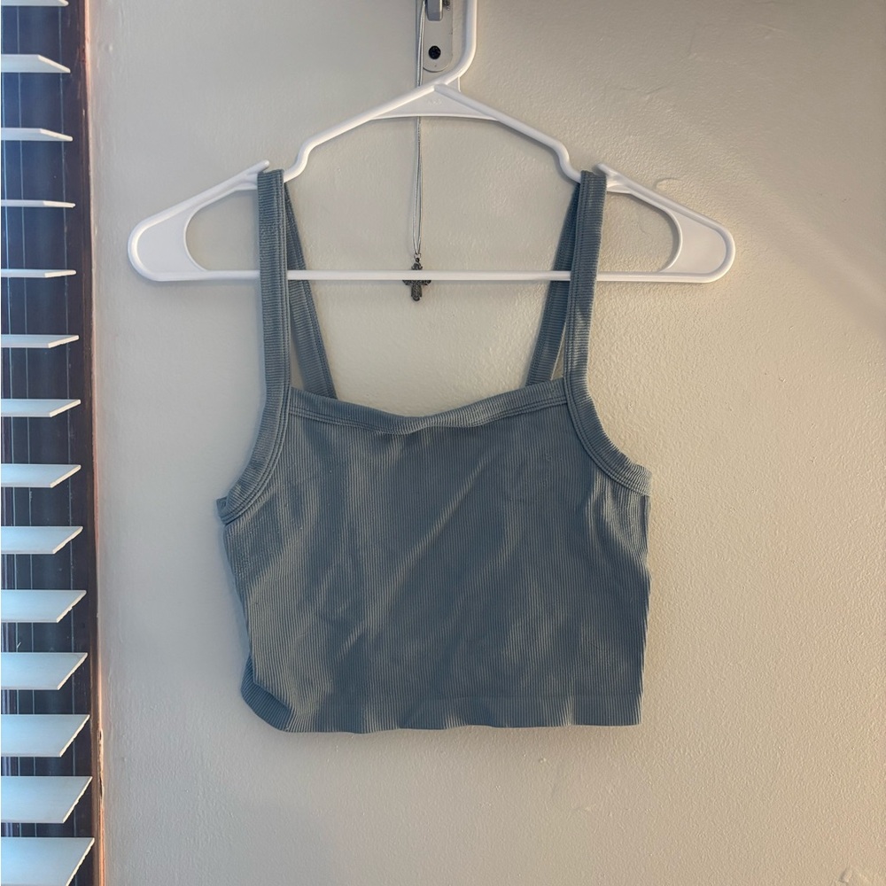 PacSun Teal Ribbed Crop Top